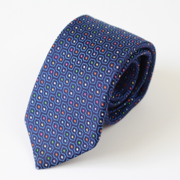 Charles Tyrwhitt Other - Navy Blue Multicolor Pattern Silk Tie